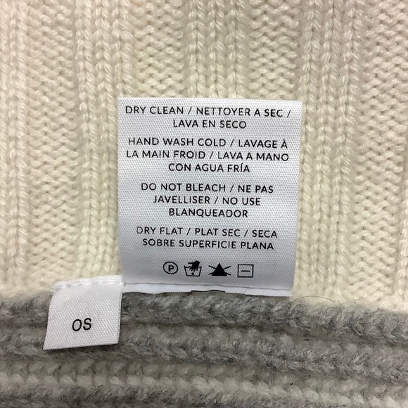 NEW! Naadam One Size $595 Wool Blend Fisherman Color Block Poncho Gray Blue J7-6 - Picture 7 of 13